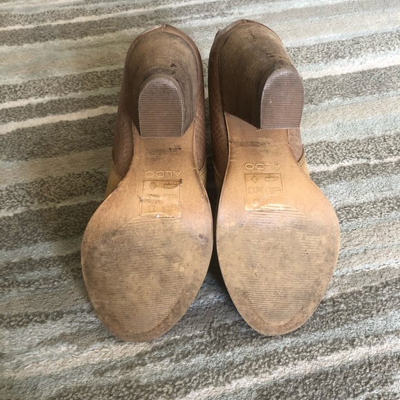 ALDO Tan Block Heel Booties  Size 6.5 - Picture 8 of 11